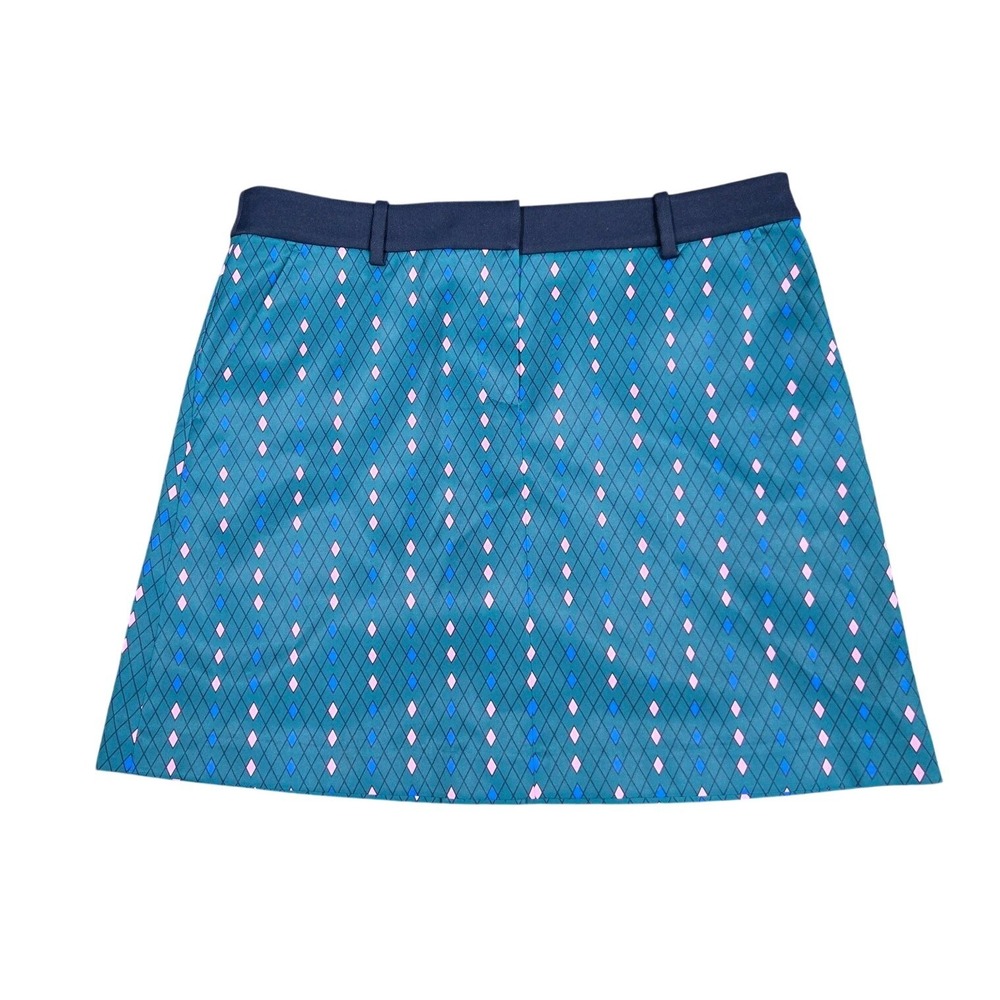 Tory Sport Women's Golf Skort Blue Geometric Pattern L Pockets Lined